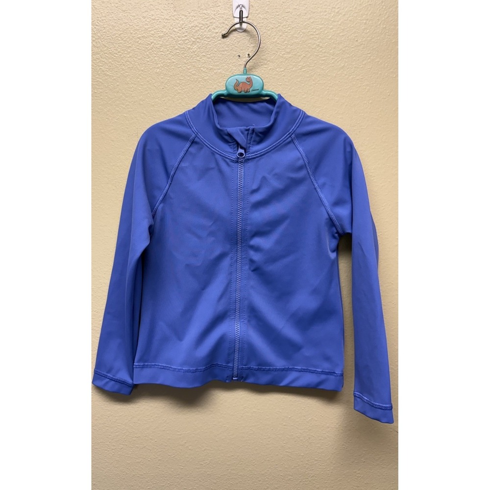 Hanna Andersson Boys 4 100cm Rash Guard Shirt Unisex Blue Long Sleeve Swim